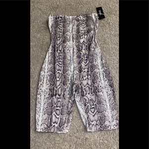 Snake skin sequin romper